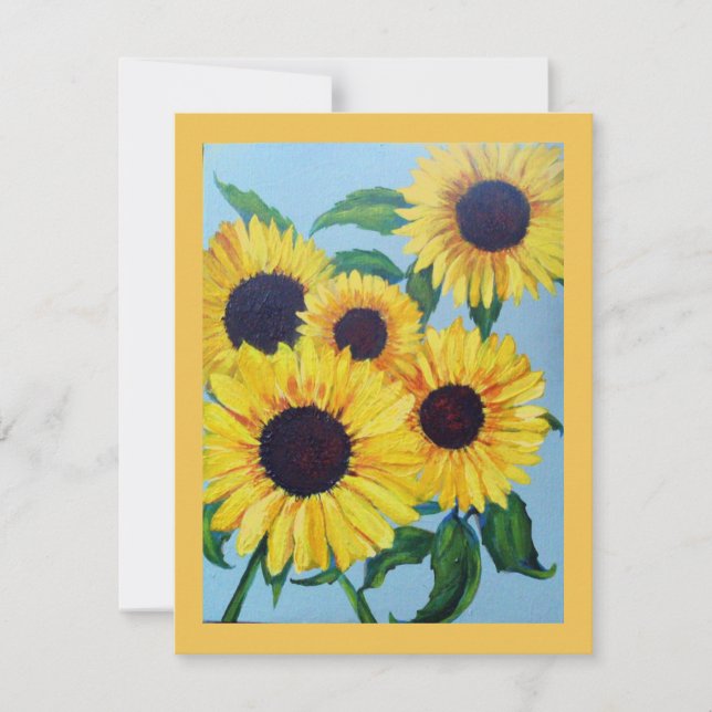 Yellow Sunflower Birthday Greeting Card (Front)