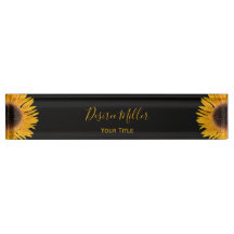 Yellow Sunflower Black Background Rustic Country