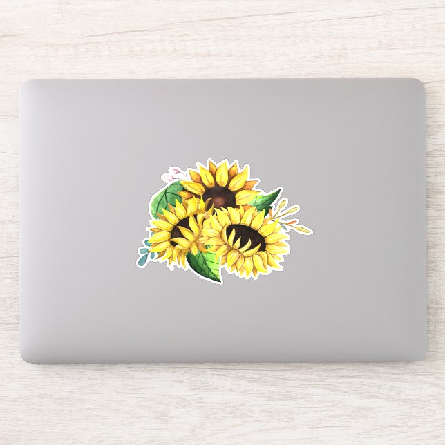 Yellow Sunflower Bouquet in Watercolor (Computer)