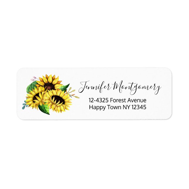  Yellow Sunflower Bouquet in Watercolor (Front)