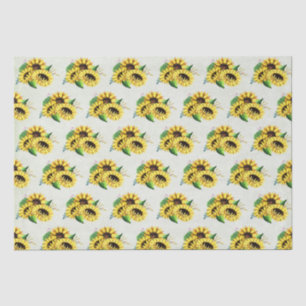 Yellow Sunflower Bouquet in Watercolor Tissue Paper