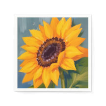 Yellow Sunflower Bright Watercolor Floral