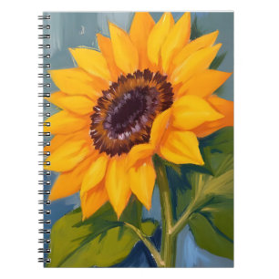 Yellow Sunflower Bright Watercolor Floral Notebook