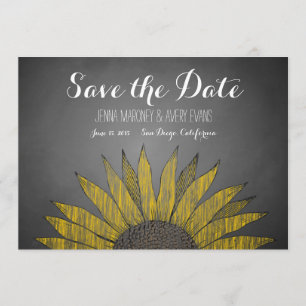 Yellow Sunflower Chalk Save the Date
