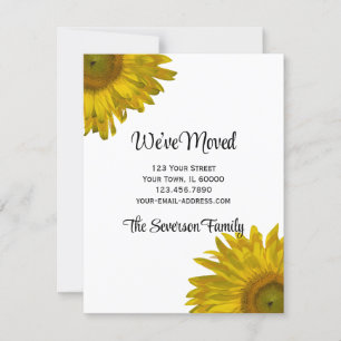 Yellow Sunflower Change of Address Announcements