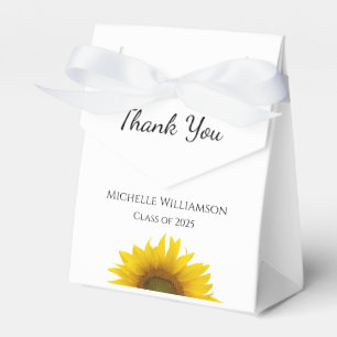 Yellow Sunflower Class of 2025 Graduate Thank You Favor Box
