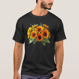 Yellow Sunflower Cute summer Sun flowers Floral Po T-Shirt