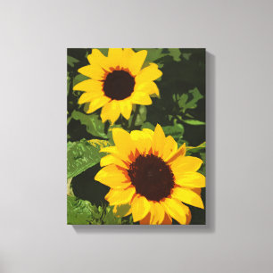 Yellow sunflower design canvas print