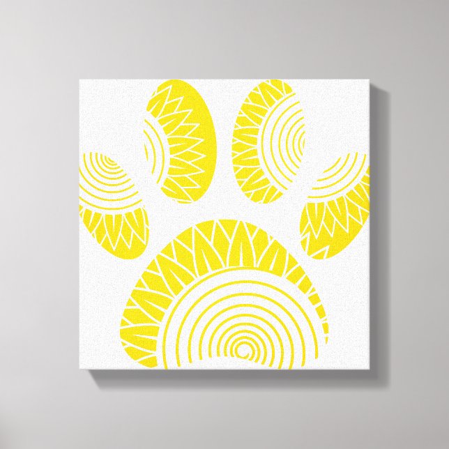 Yellow Sunflower Dog Paw Print (Front)