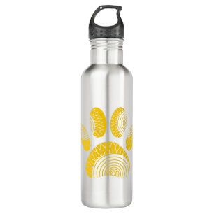 Yellow Sunflower Dog Paw Print 710 Ml Water Bottle