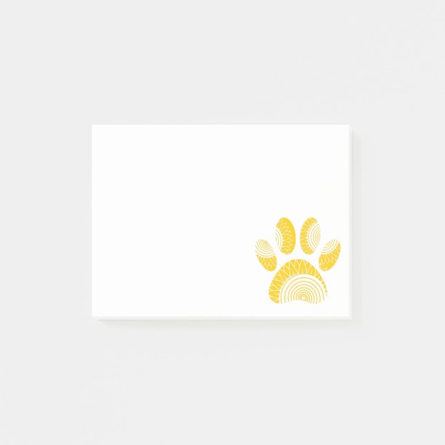 Yellow Sunflower Dog Paw Print Post-it Notes (Front)