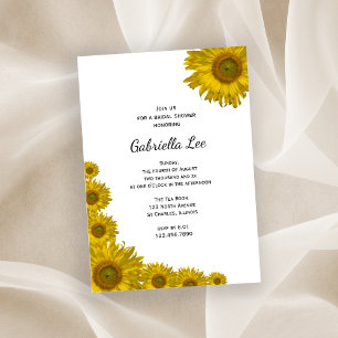 Yellow Sunflower Edge Bridal Shower Invitation