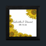 Yellow Sunflower Edge Wedding Gift Box<br><div class="desc">Customize the pretty Yellow Sunflower Edge Wedding Gift Box with the personal names of the bride and groom and marriage ceremony date. Create a personalized keepsake gift for the newlyweds or a thank you gift for your wedding attendants, bridesmaids and bridal party. This beautiful custom floral wedding gift box features...</div>