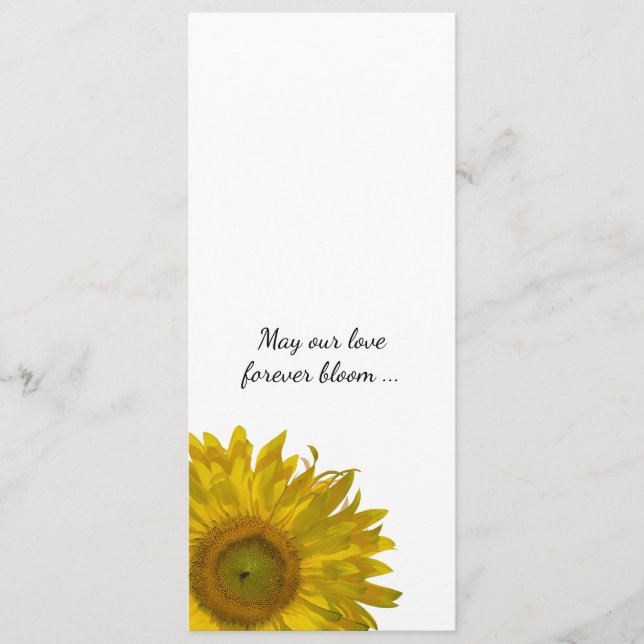 Yellow Sunflower Edge Wedding Program (Front)