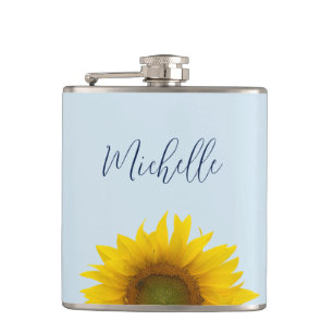 Yellow Sunflower Elegant Personalized  Hip Flask