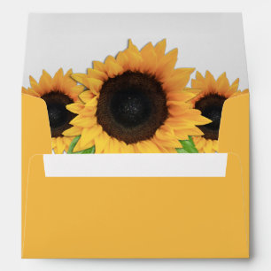 Yellow Sunflower Envelopes with Return Address
