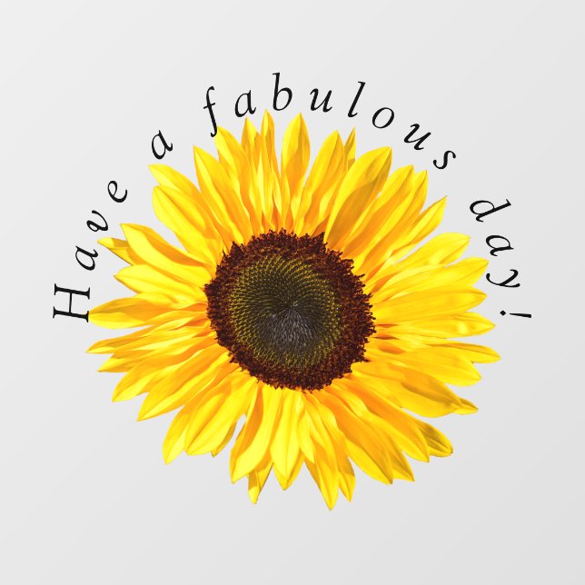 Yellow Sunflower Fabulous Day Window Cling (Sheet)