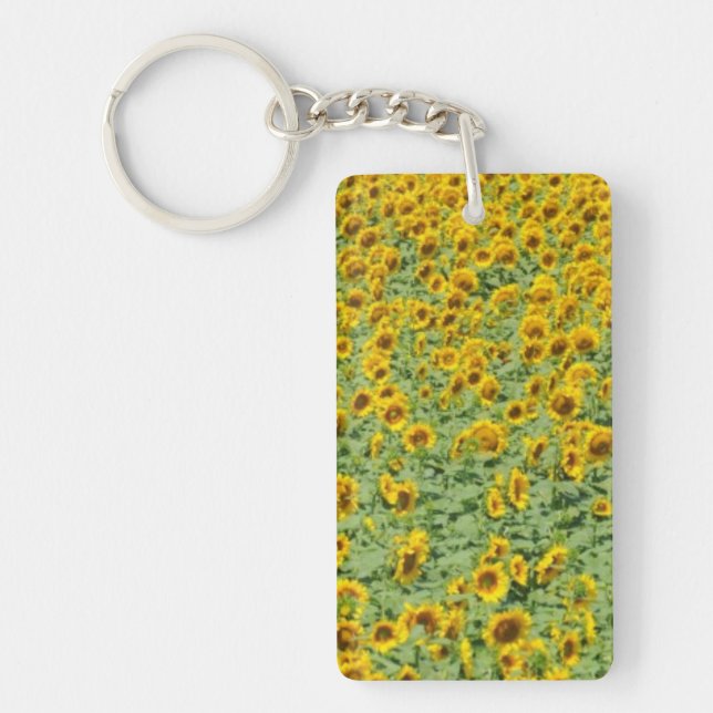 Yellow Sunflower Field Keychain (Front)