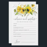 Yellow Sunflower Floral Advice and Wishes Card<br><div class="desc">A beautiful yellow sunflower floral border tops this Advice and Wishes card.</div>