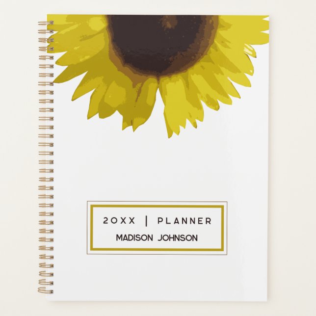 Yellow Sunflower Floral Custom Name 2026 (Devant)