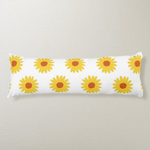 Yellow Sunflower Floral Simple Flower Pattern Body Pillow