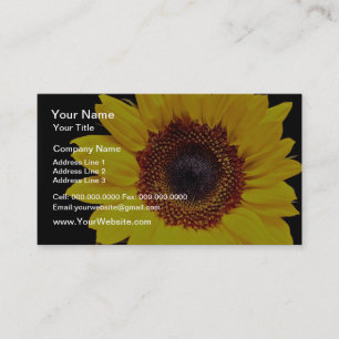 Yellow sunflower  flowers business card