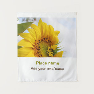 Yellow sunflower garden add photo text name travel tapestry