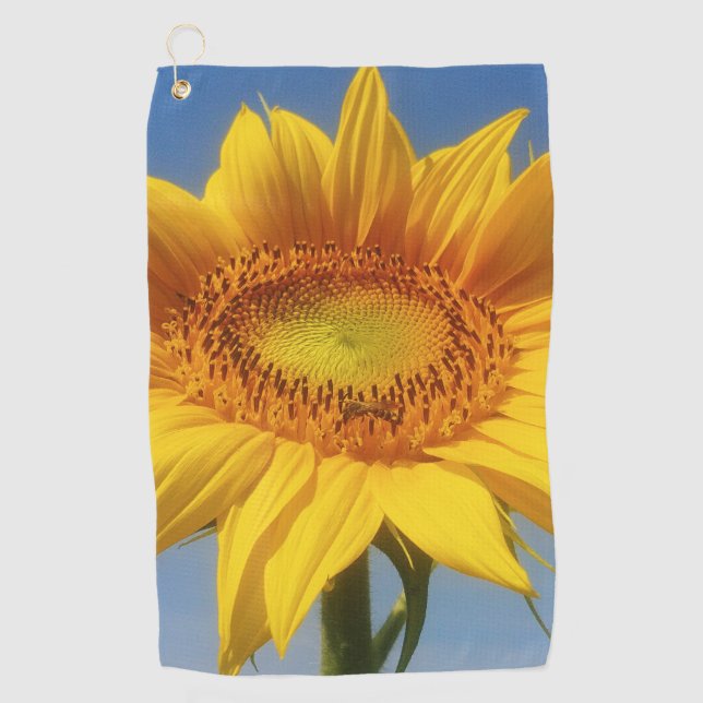 Yellow Sunflower Golf Towel (Front)