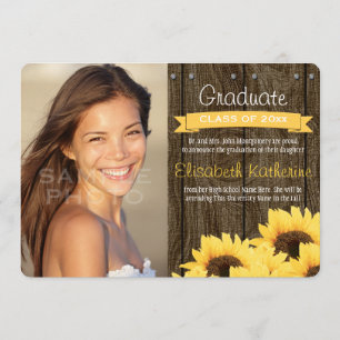Yellow Sunflower Graduation Announcement