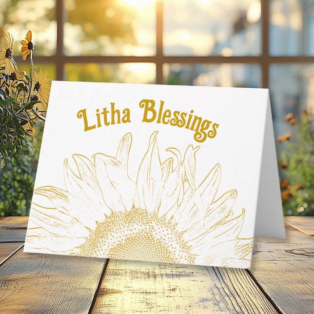Yellow Sunflower Graphic Litha Summer Solstice Card (Creator Uploaded)