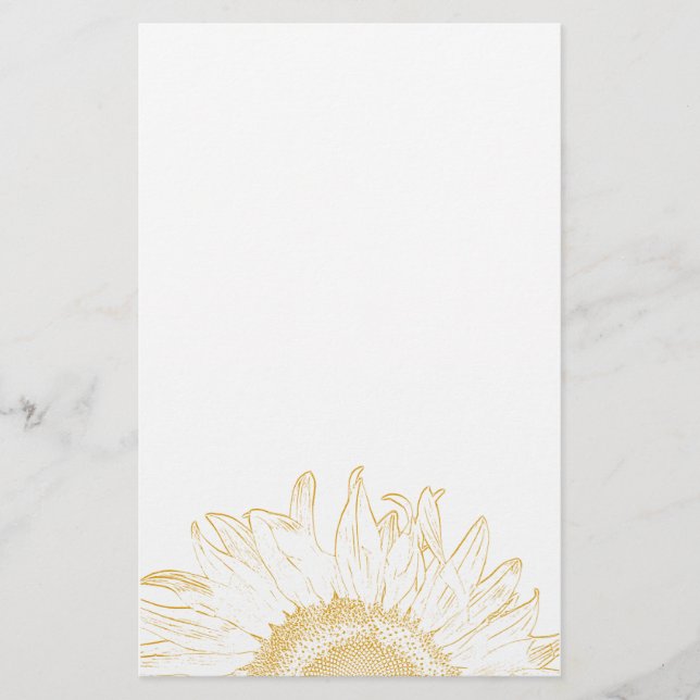 Yellow Sunflower Graphic Stationery (Front)