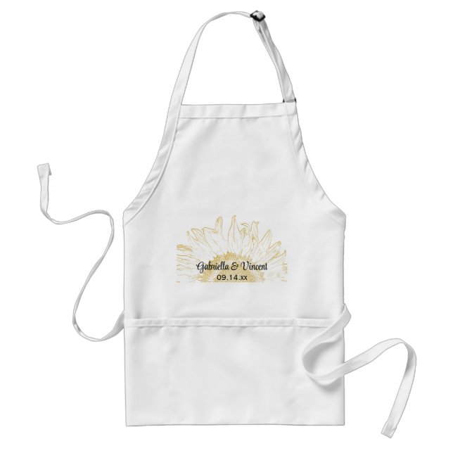 Yellow Sunflower Graphic Wedding Standard Apron (Front)
