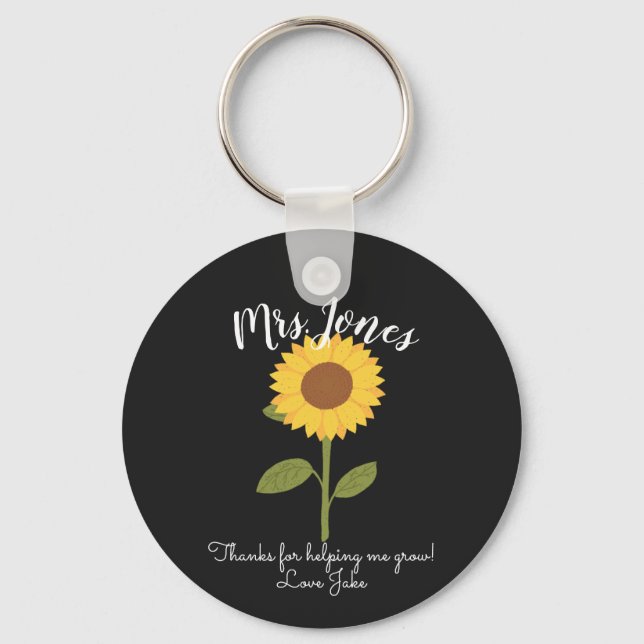 Yellow sunflower helping me grow keychain (Front)