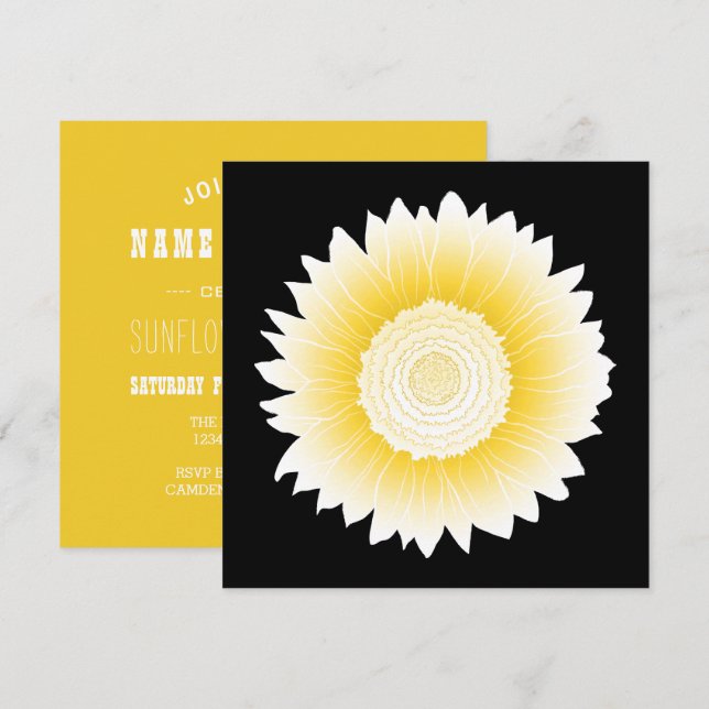 yellow sunflower invitation (Front/Back)