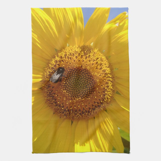 Yellow Sunflower Kitchen Towel (Vertical)
