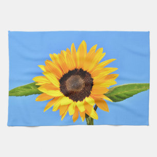 Yellow Sunflower Kitchen Towel Blue Sky