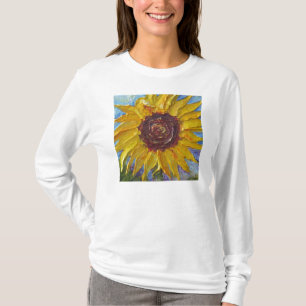 Yellow Sunflower  Ladies Long Sleeve (Fitted) T-Shirt