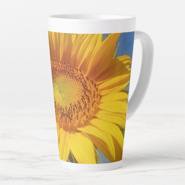 Yellow Sunflower Latte Mug (Right Angle)