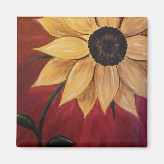 Yellow Sunflower Magnet (Front)