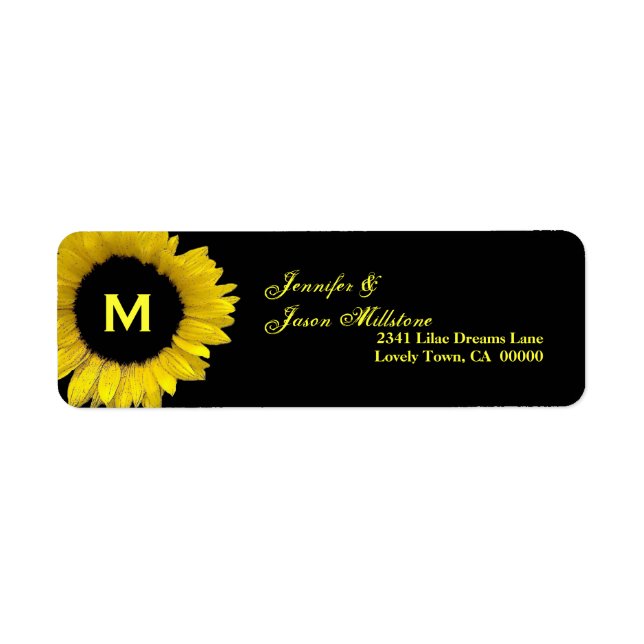 Yellow Sunflower Monogram Wedding (Front)