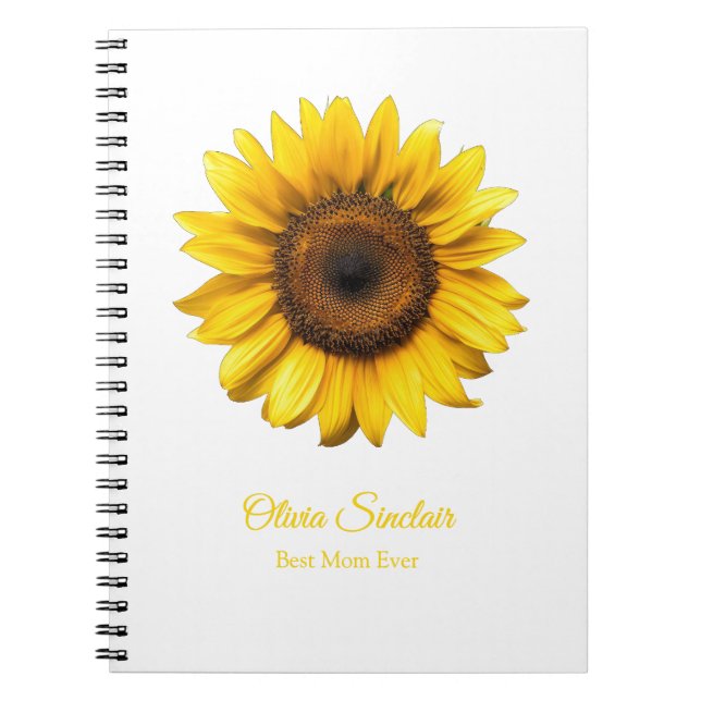 Yellow Sunflower Mother's Day Personalized Notebook (Front)