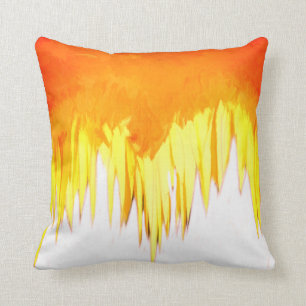 Yellow Sunflower Motif Throw Pillow