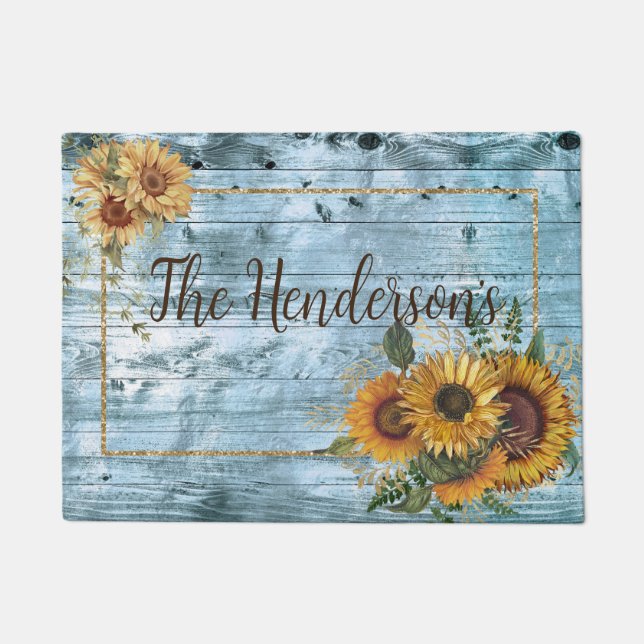  Yellow Sunflower Name    Doormat (Front)