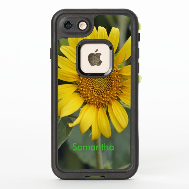 Yellow Sunflower Name LifeProof iPhone Case (Back)