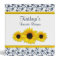 Yellow Sunflower Navy White Damask Recipe Binder