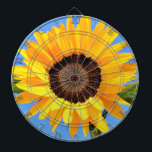 Yellow Sunflower on Blue Sky Dart Board<br><div class="desc">Dart Boards with Yellow Sunflower Against Sun on Blue Sky - Summer Day - Photo Flower Nature - You can also personalize - Choose / Add Your Unique Photo - Image / Text - Name / Colour / Font / Size / more - Make Your Special Gift - Resize and...</div>