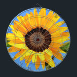 Yellow Sunflower on Blue Sky Dart Board<br><div class="desc">Dart Boards with Yellow Sunflower Against Sun on Blue Sky - Summer Day - Photo Flower Nature - You can also personalize - Choose / Add Your Unique Photo - Image / Text - Name / Colour / Font / Size / more - Make Your Special Gift - Resize and...</div>
