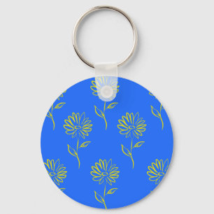 Yellow Sunflower Pattern  Keychain