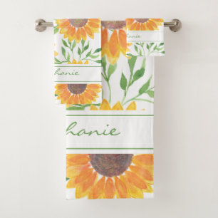 Yellow Sunflower Pattern Name  Bath Towel Set