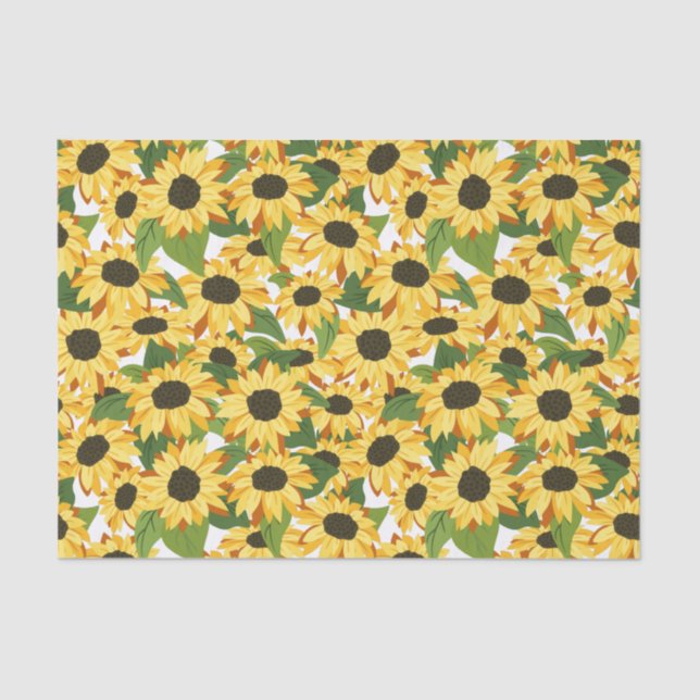 Yellow Sunflower Pattern Tissue Paper (Front)